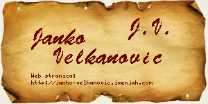 Janko Velkanović vizit kartica